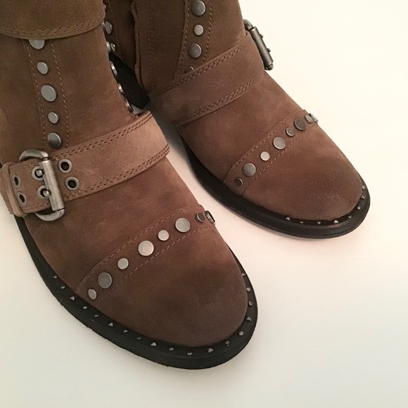 Sam Edelman 7.5 Drea Suede Studded Moto Boots NEW - Picture 3 of 9